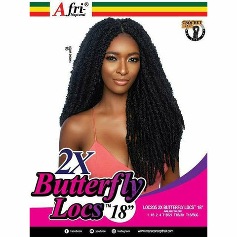 Afri-Naptural Crochet Hair Afri Naptural : 2X Butterfly Locs 18" Crochet Braid