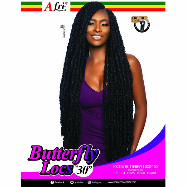 Afri-Naptural Crochet Hair Afri-Naptural: 2X Butterfly Locs 30" Crochet Braid