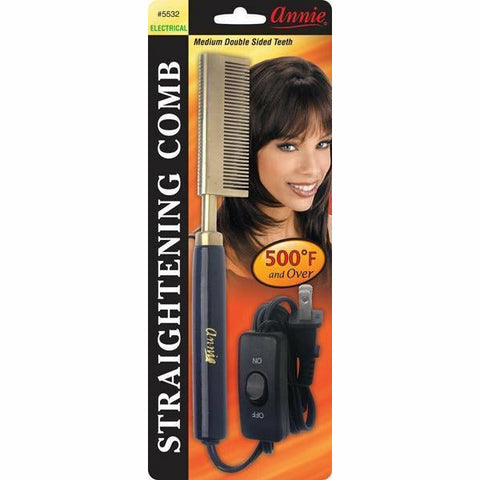 Annie: Electric Straightening Comb - Medium Double Sided Teeth #5532