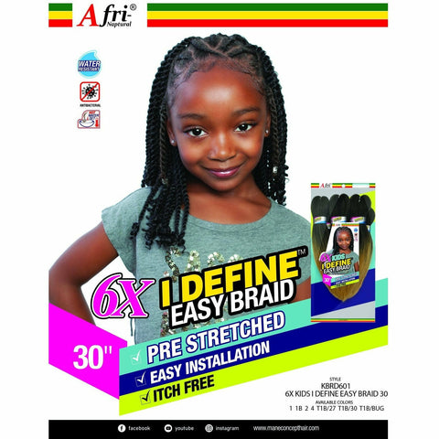 Beauty Depot O-Store Afri-Naptural: 6X I-Define Kids Easy Braid 30" (KBRD601)