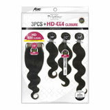 Mane Concept Virgin Bundles Pristine: 11A 100% Unprocessed Human Hair 3 Bundle + Closure Pack - Body Wave