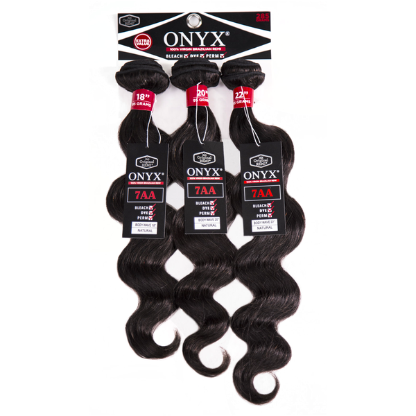 Onyx Virgin Human Hair 12”+14”+16" Onyx: 100% Virgin Brazilian Remi 3 Pack - Body Wave