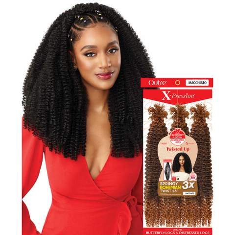 Outre Crochet Hair Outre: X-Pression Twisted Up 3X Springy Bohemian Twist 16" Crochet Braids