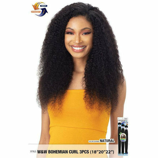 Shake N' Go Hair Extensions NATURAL Shake N' Go: Nature W&W Bohemian Curl 3PCS (18"20"22")