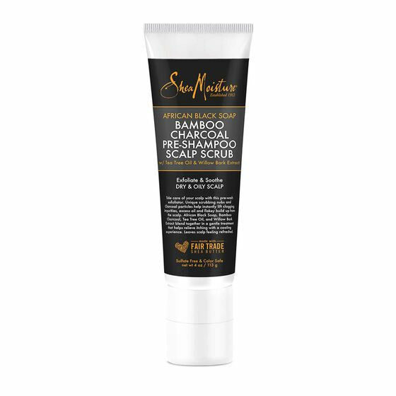 Shea Moisture Hair Care Shea Moisture: African Black Soap Bamboo Charcoal Pre-Shampoo Scrub 4oz