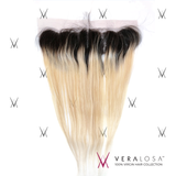 Vera Losa™ Virgin Human Hair 14" / #1B/613 Vera Losa™ Pre-Bleached 13x4 Lace Frontal- Straight