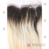 Vera Losa™ Virgin Human Hair 14" / #1B/613 Vera Losa™ Pre-Bleached 13x4 Lace Frontal- Straight
