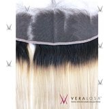 Vera Losa™ Virgin Human Hair 14" / #1B/613 Vera Losa™ Pre-Bleached 13x4 Lace Frontal- Straight