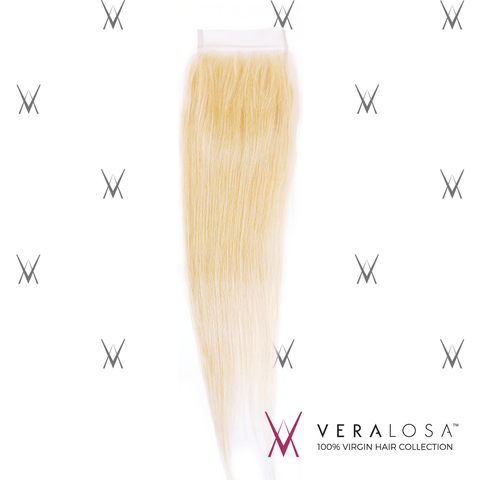 Vera Losa™ Virgin Human Hair 14" / #613 Vera Losa™ Pre-Bleached 4x4 Swiss Lace Closure - Straight #613