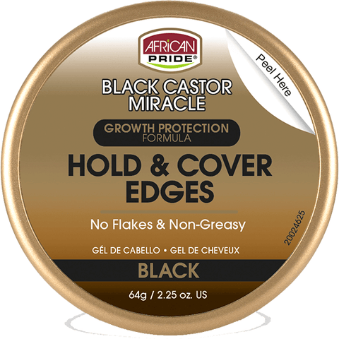 African Pride: Black Castor Miracle- Hold & Cover Edges Black 2.25oz