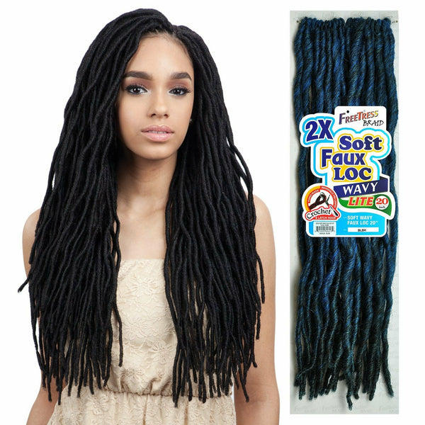 FreeTress Crochet Hair FreeTress: 2X Soft Wavy Faux Loc 20" Crochet Braids