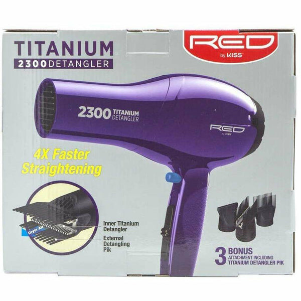 Kiss Salon Tools RED by Kiss: Titanium 2300 Detangler Hair Dryer